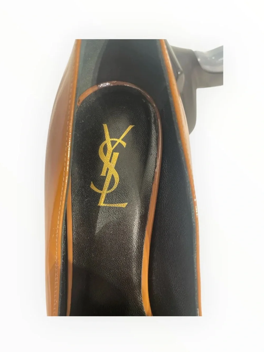 Saint Laurent Brown Patent Leather Platform Pumps